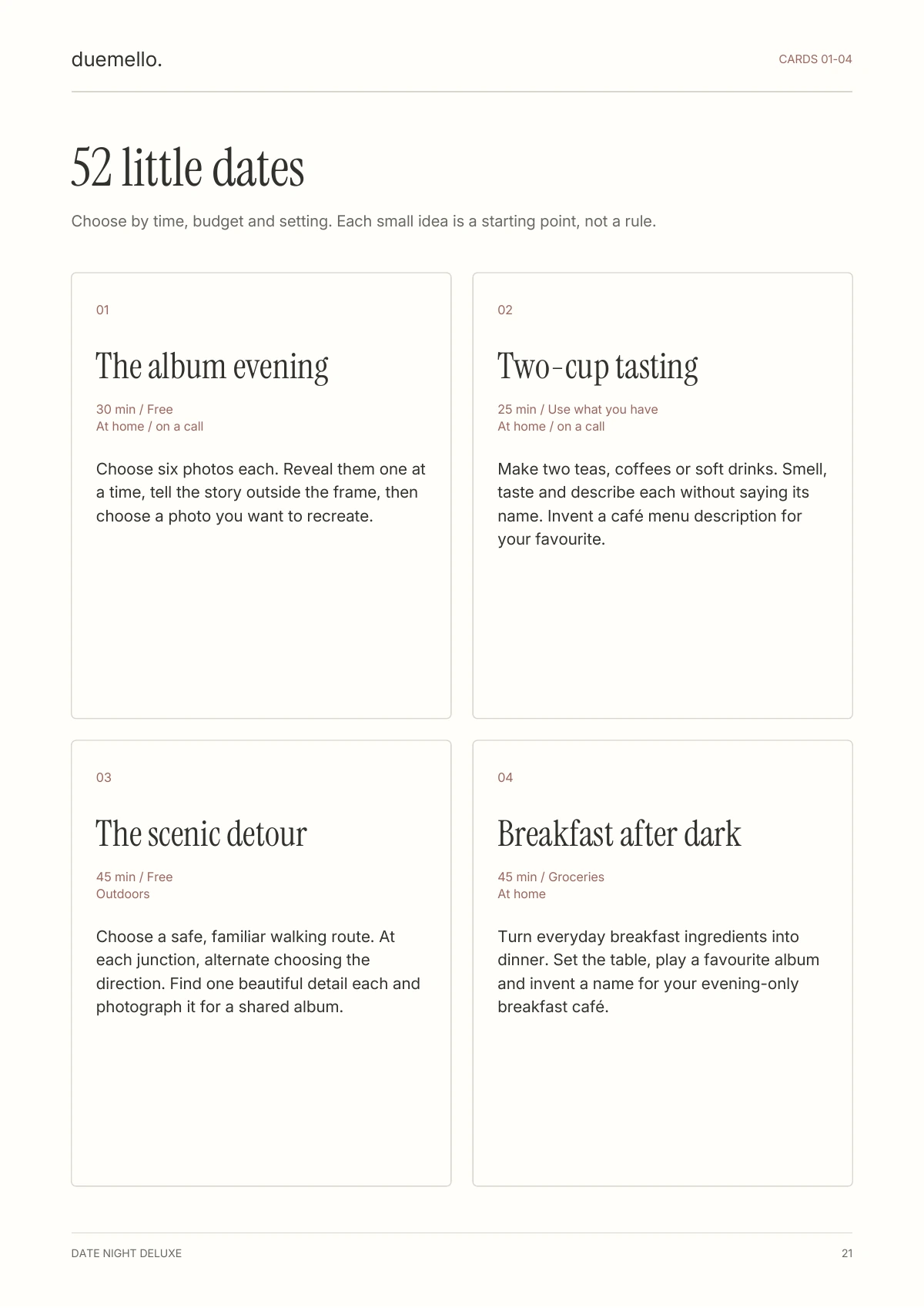 Real pages from Date Night Deluxe
